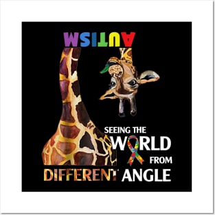 Giraffe Autism Seeing The World From Different Angle Posters and Art